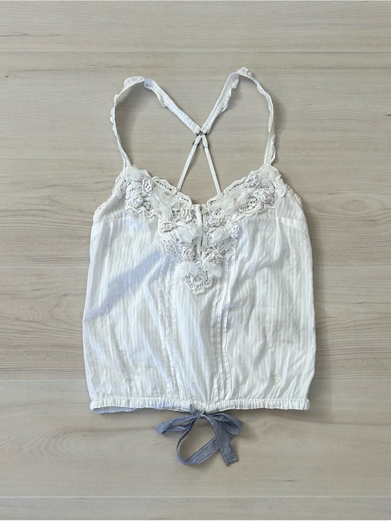 Abercrombie & Fitch Tops - white abercrombie and fitch criss cross tank top
